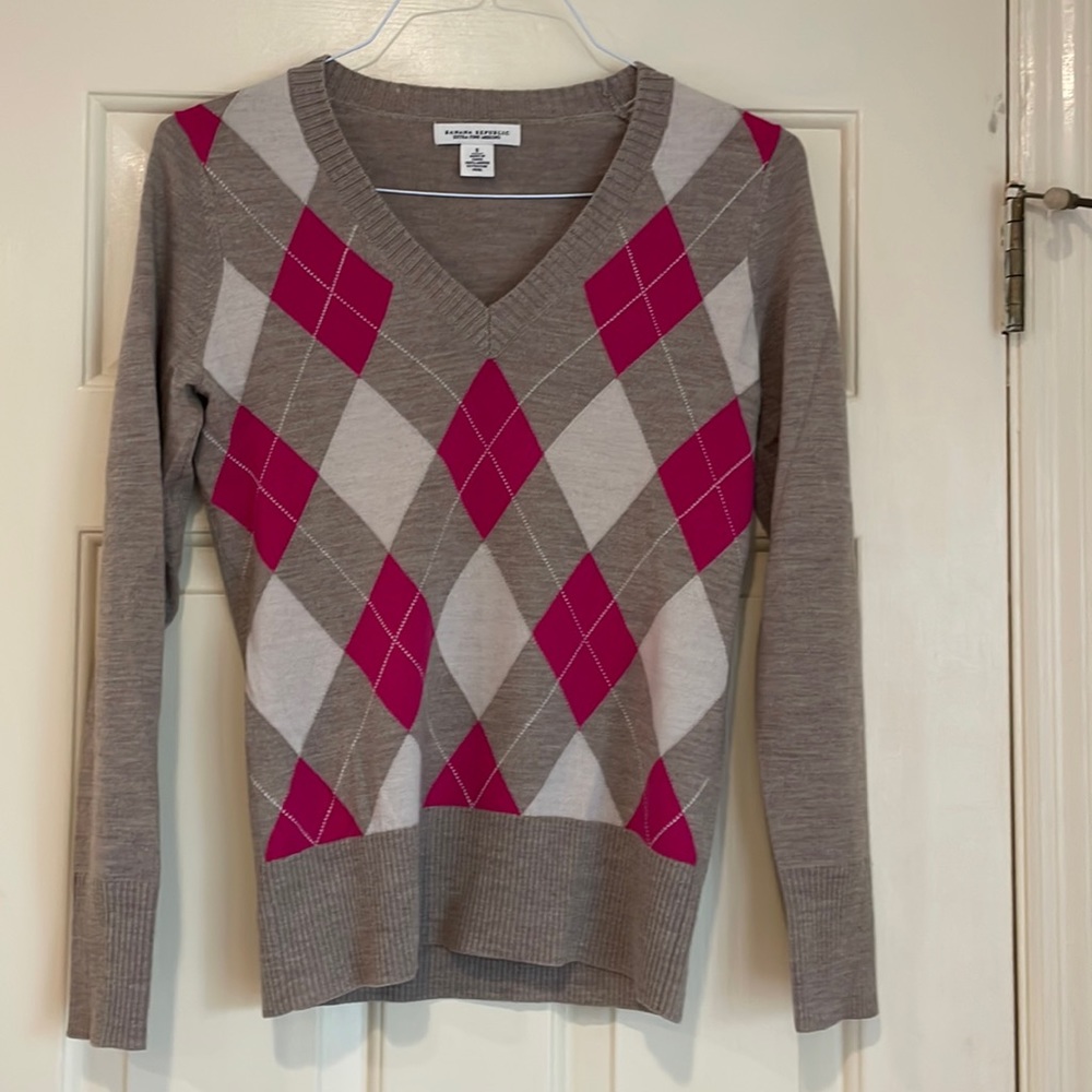 REDUCED - Banana Republic Marino Wool Argyle Sweater